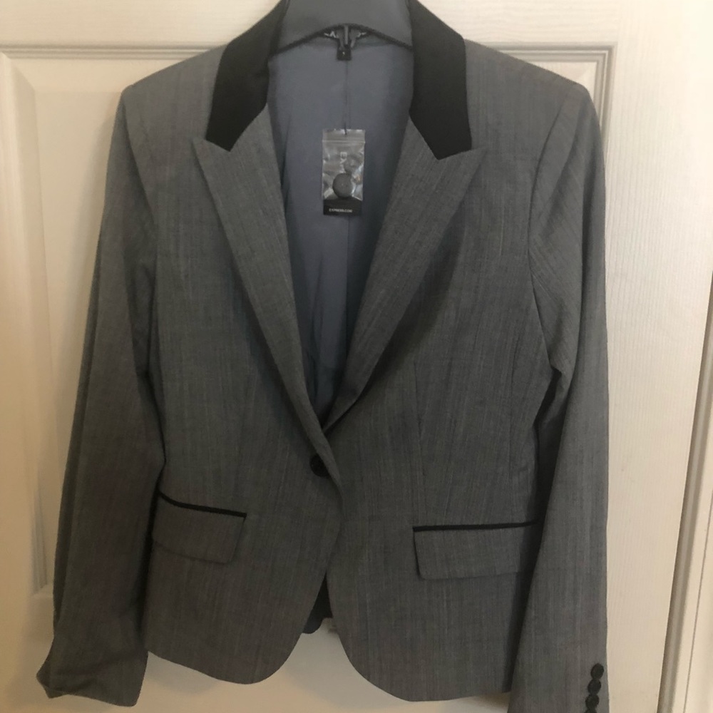 EXPRESS grey and black blazer